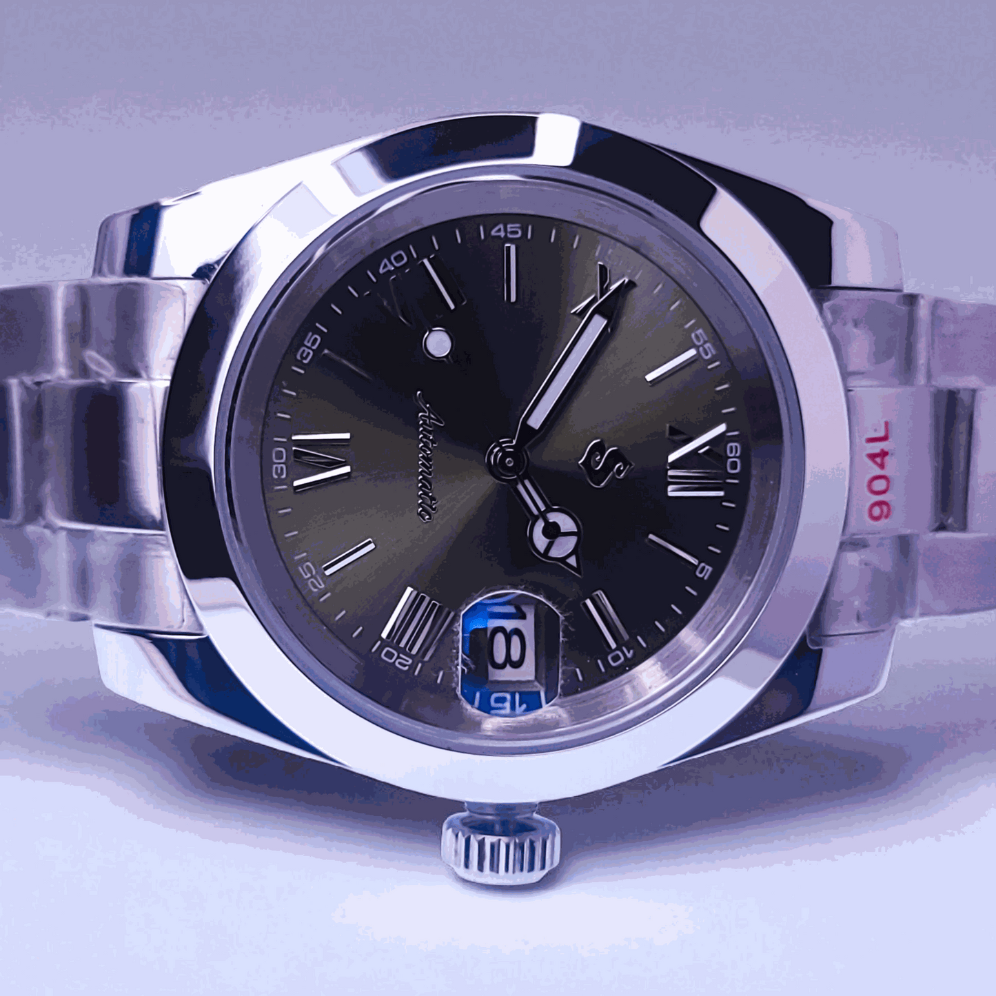 Seiko Mod Datejust Olive Green Roman Numeral Dial - Modtime