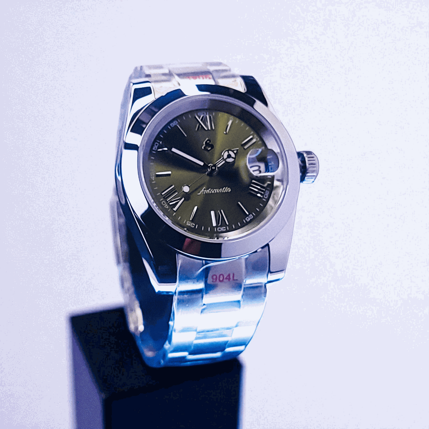 Seiko Mod Datejust Olive Green Roman Numeral Dial - Modtime