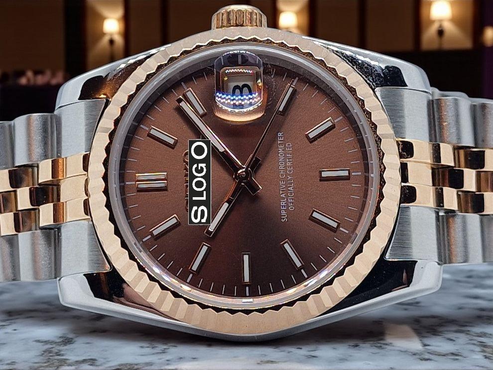 S Mod Date Window DJ Two - Tone Chocolate Dial - Modtime - MODTIME