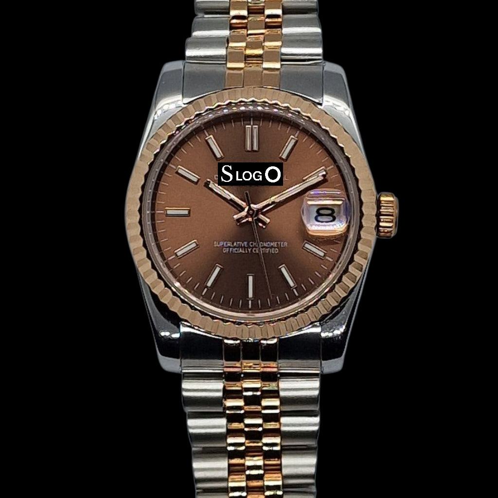 Seiko Mod DateJust aka SeikoJust Two-Tone Chocolate Dial - Modtime