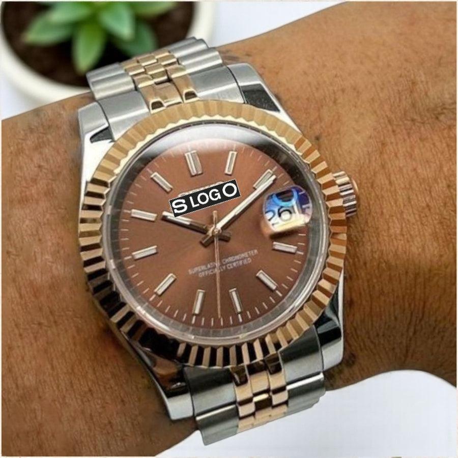 S Mod Date Window DJ Two - Tone Chocolate Dial - Modtime - MODTIME