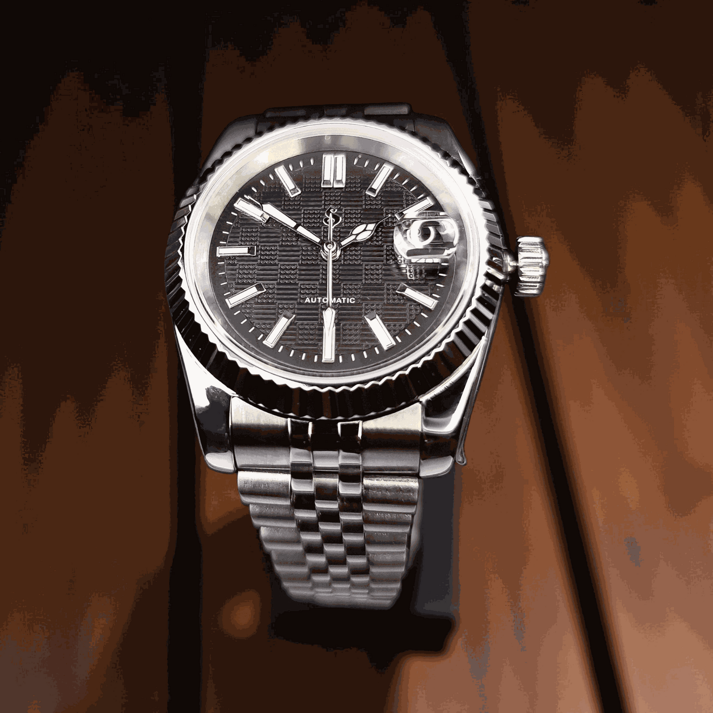 S Mod Date Window DJ Vintage Checkered Black Dial - Timeless - MODTIME