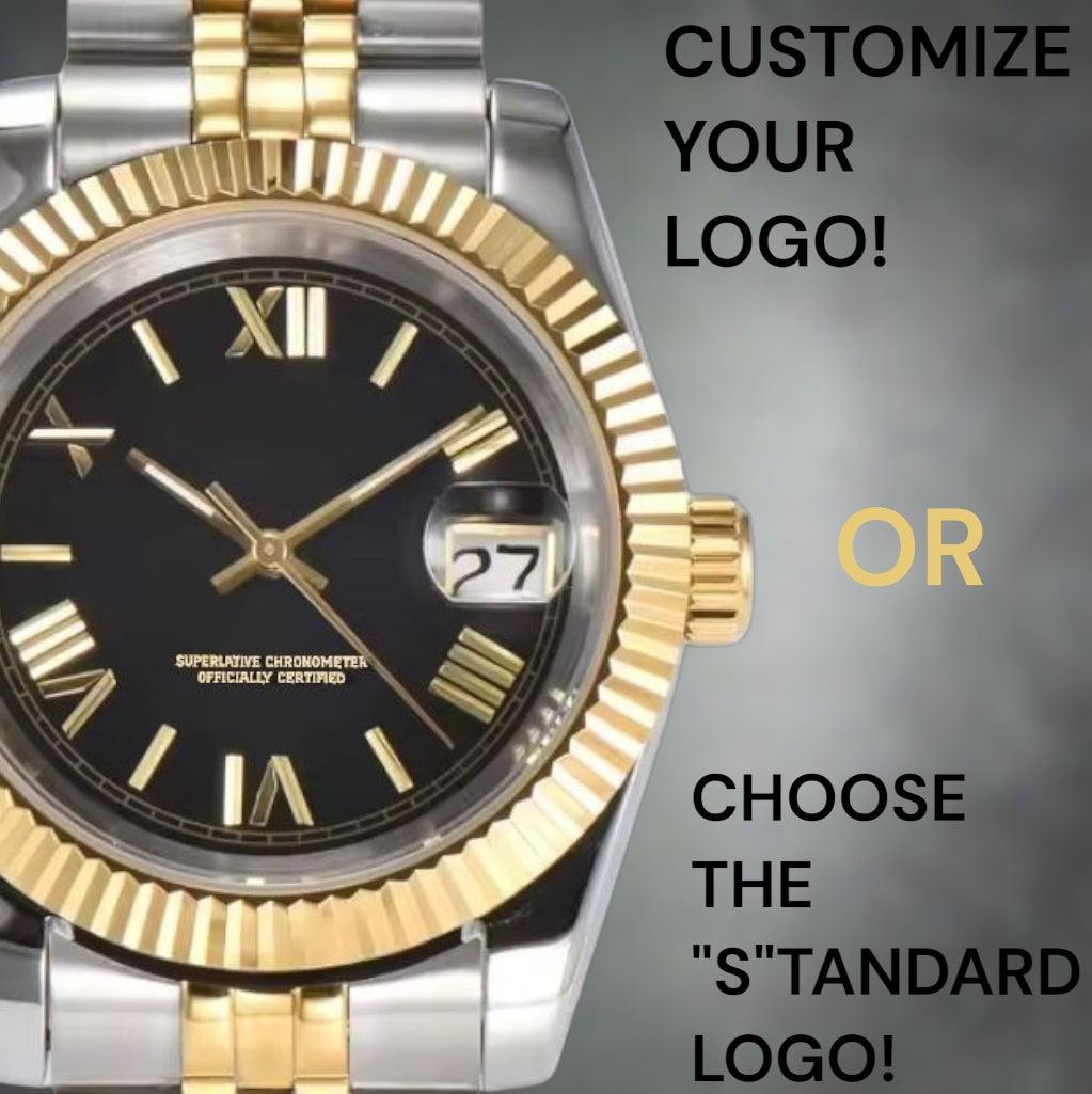 Seiko Mod watches Datejust aka SeikoJust Two-Tone Black Dial Roman Numerals - MODTIME
