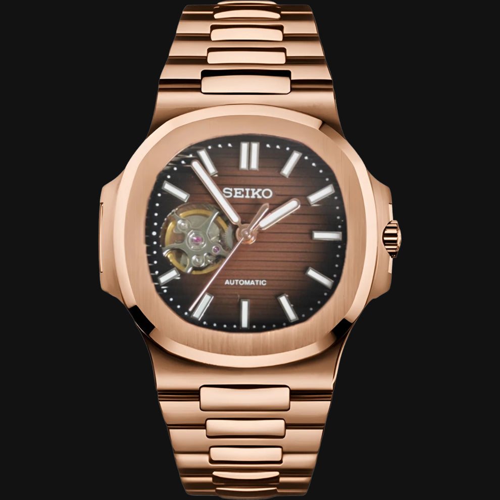 Seiko Mod Custom Nautilus Rose Gold - Precision Craftsmanship