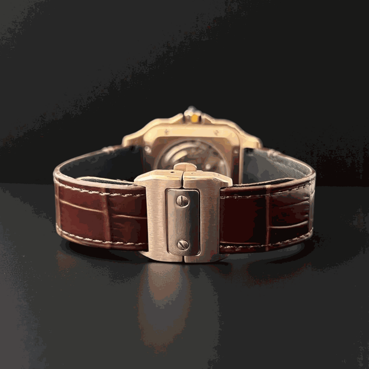 Seiko Mod Santos Skeleton Series luxury watch with stainless steel case and sapphire crystal