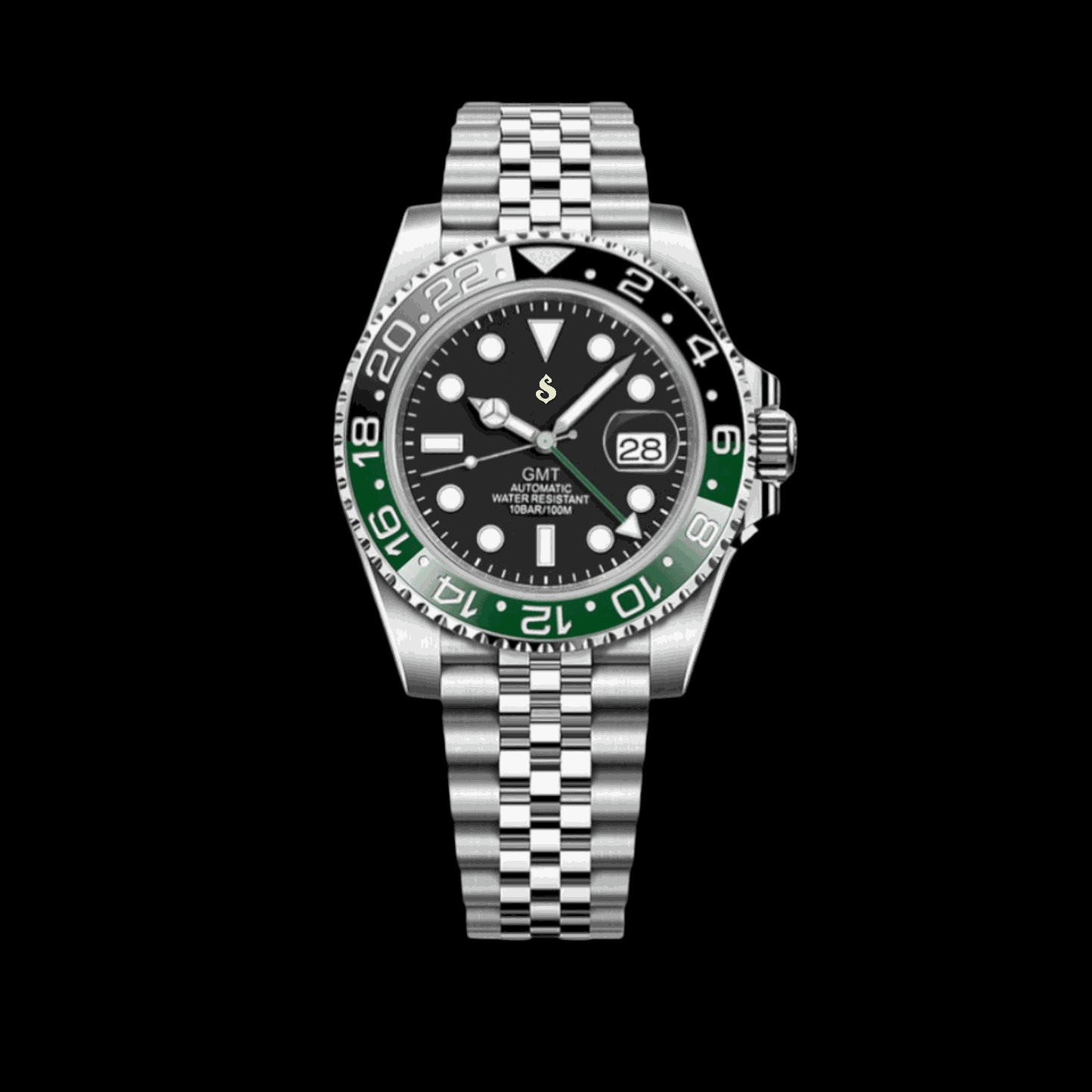 Seiko Mod Green Black Sprite GMT Series - Modtime Creations