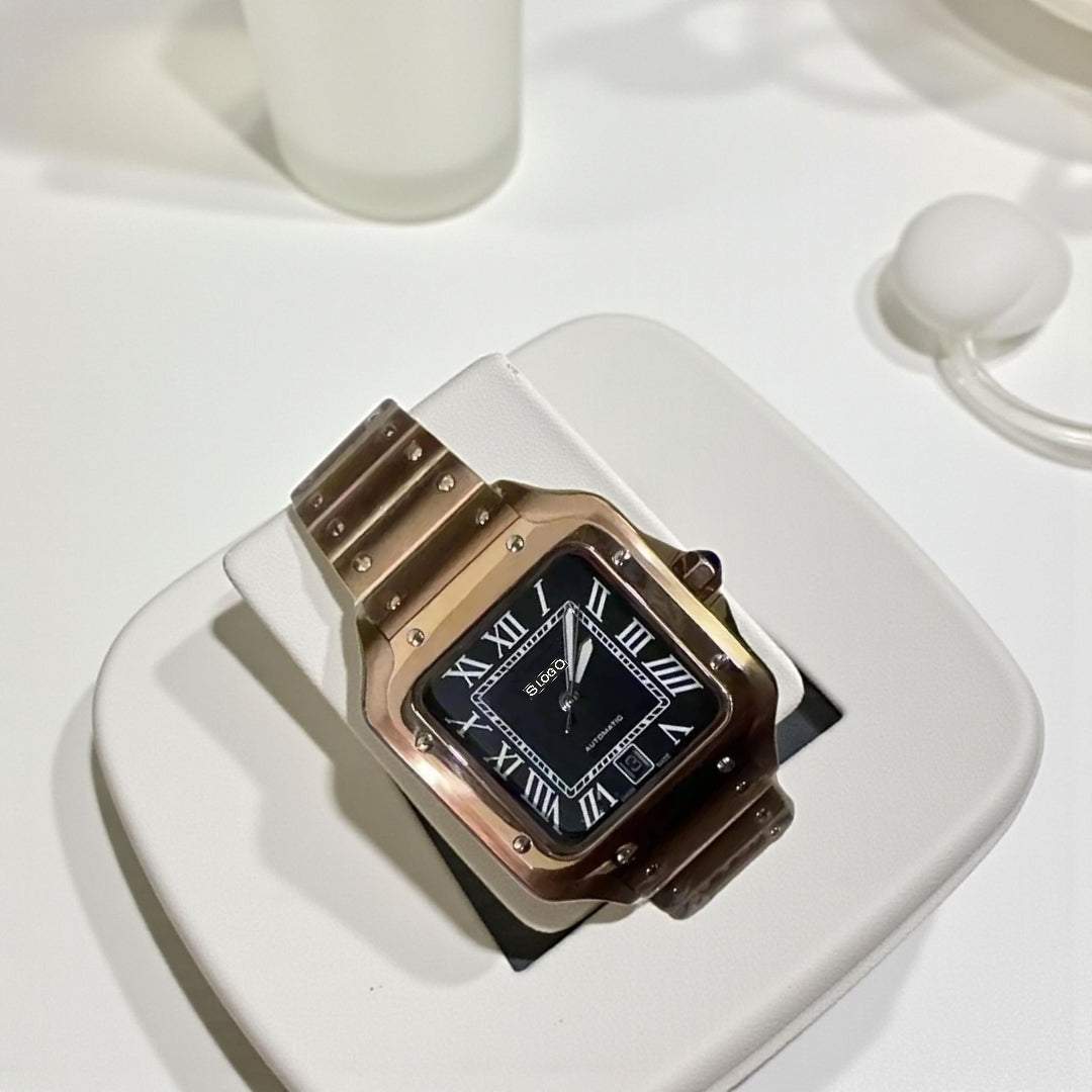 Seiko Mod Santos aka Santieko Gold Case Black Dial - Modtime Creations