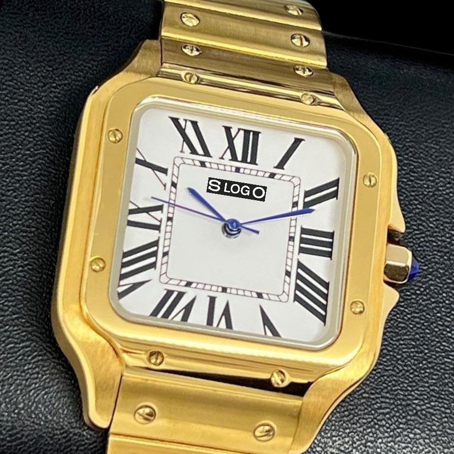 Seiko Mod Santos aka Santieko Gold Case White Dial - Modtime Creations
