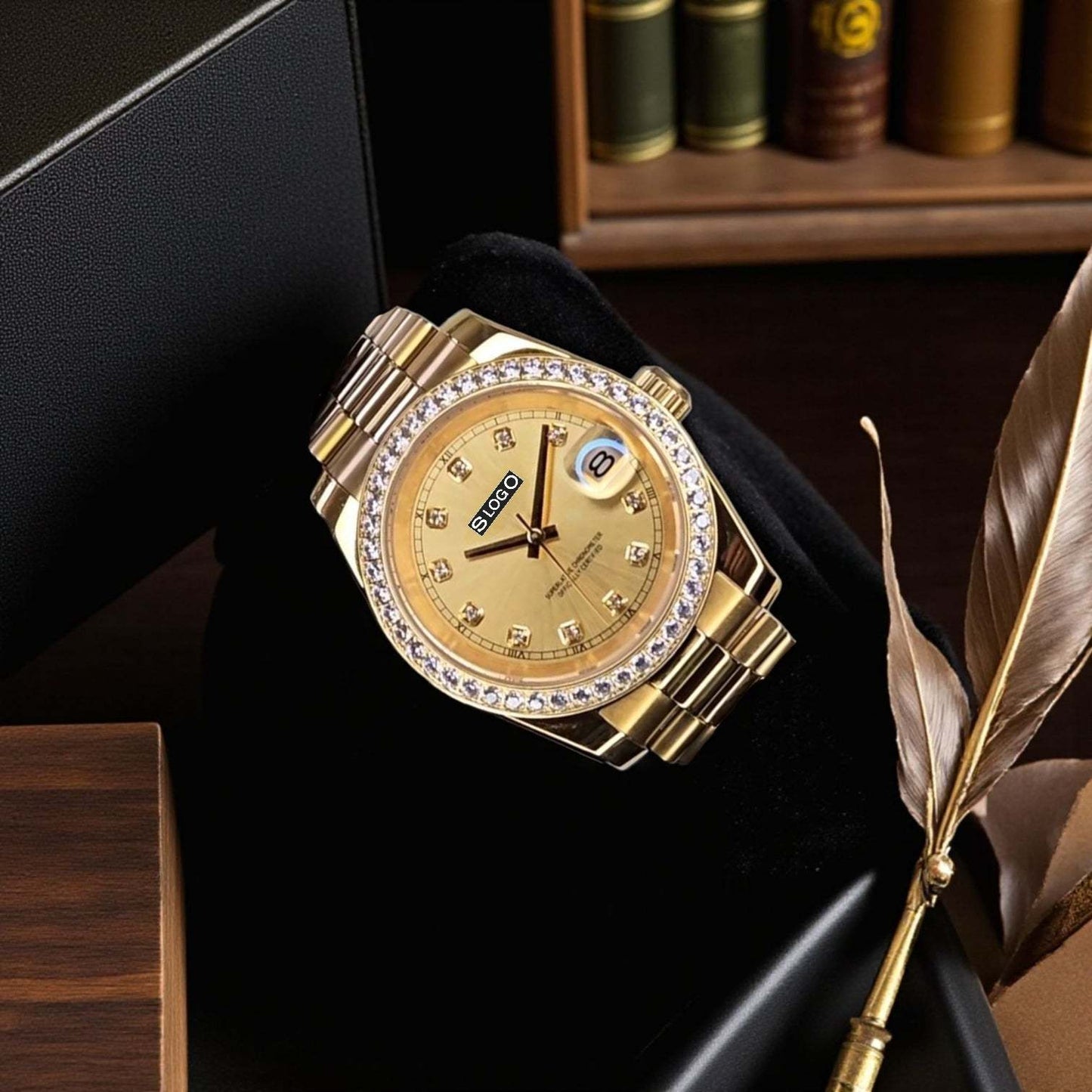 Seiko Mod DateJust Gold Dial Diamond - Modtime Creations