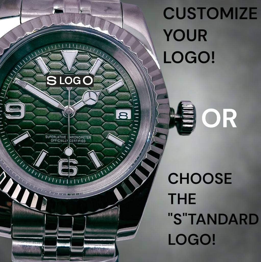 Seiko Mod Datejust aka SeikJust Date Window Silver Green Dial Mod - Modtime