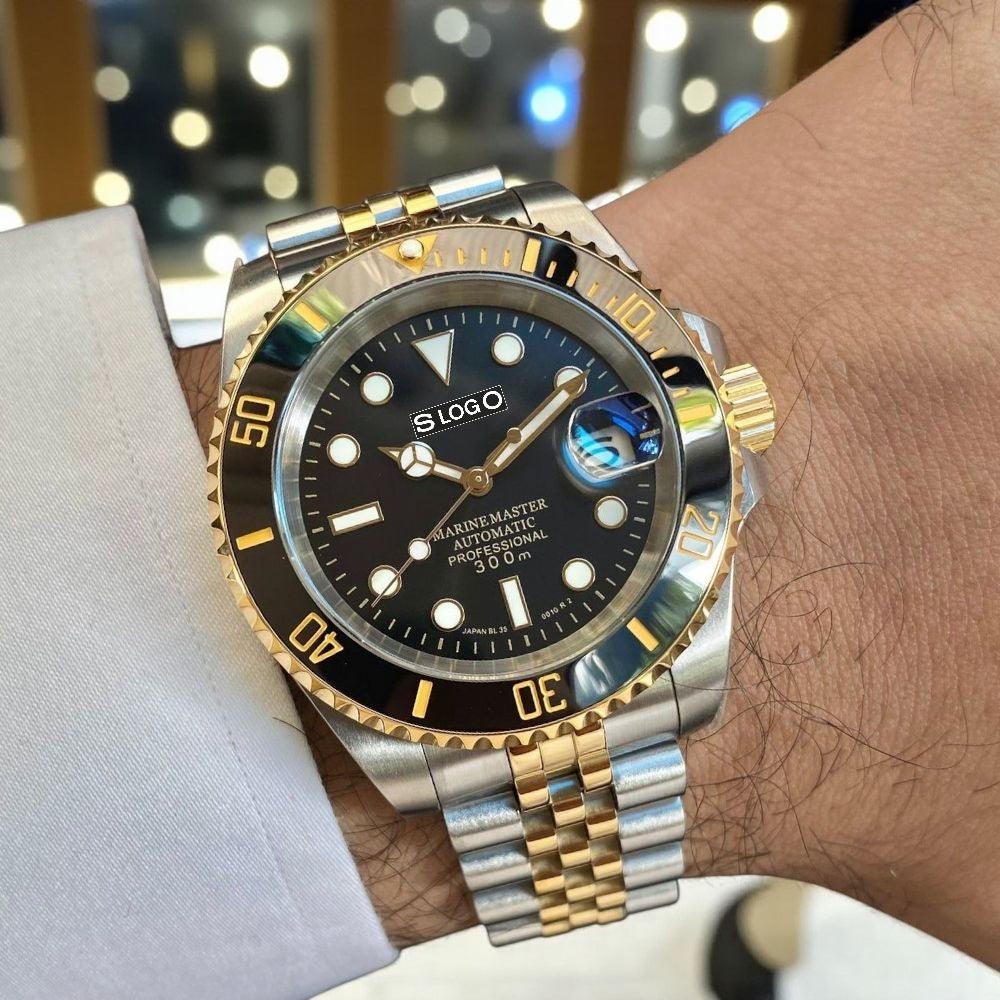 SeikMariner Black Gold Two - Tone Diver Mod Series - Modtime - MODTIME