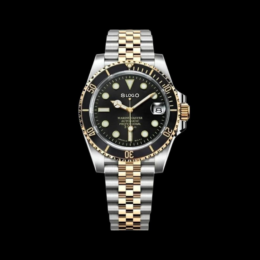 SeikMariner Black Gold Two - Tone Diver Mod Series - Modtime - MODTIME