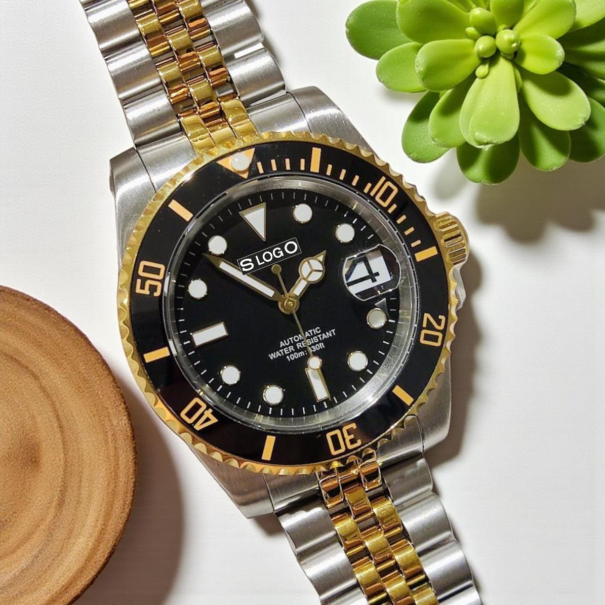 SeikMariner Black Gold Two - Tone Diver Mod Series - Modtime - MODTIME