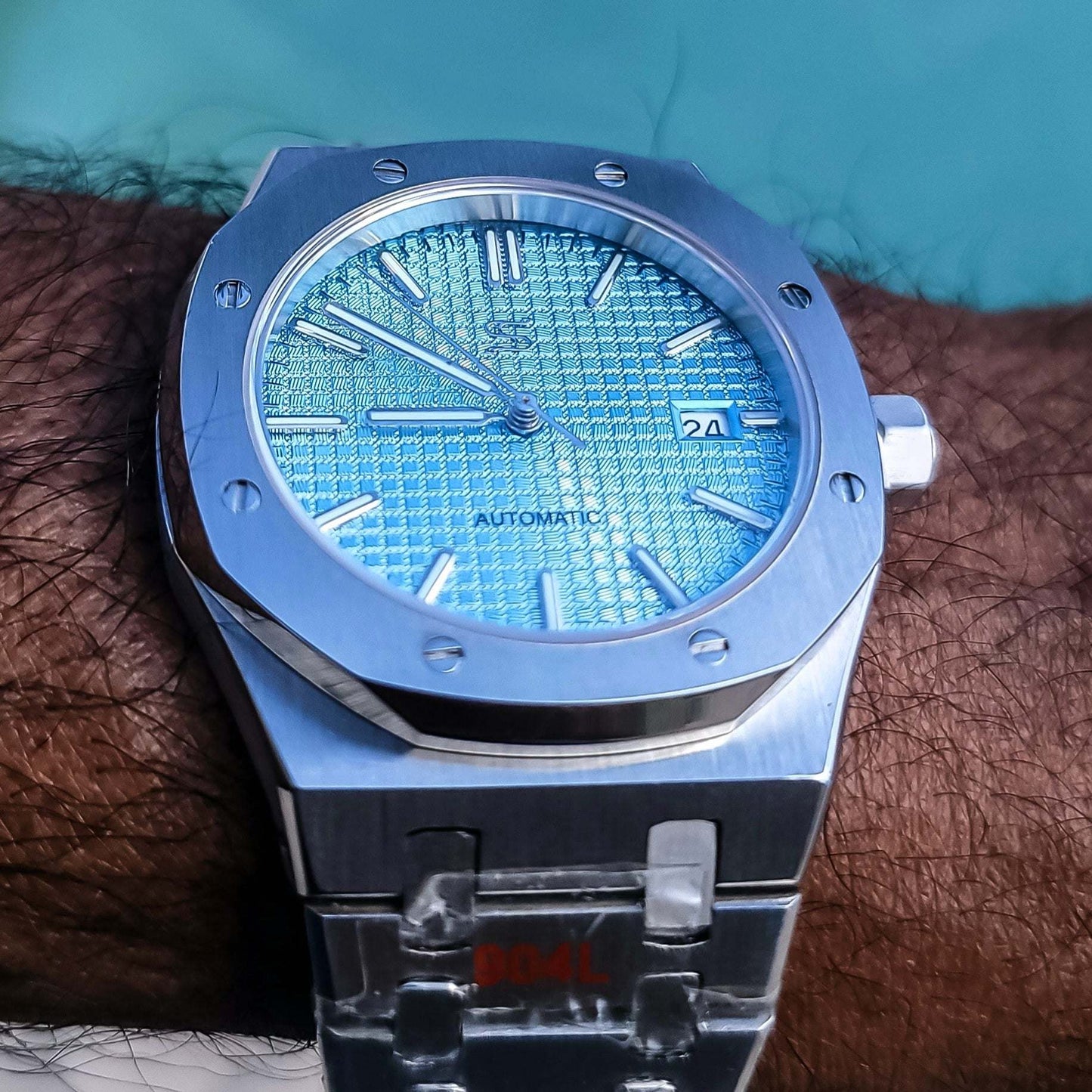 Seiko Mod Royal oak aka Seiko Oak Series - Tiffany Light Baby Blue - MODTIME Creations