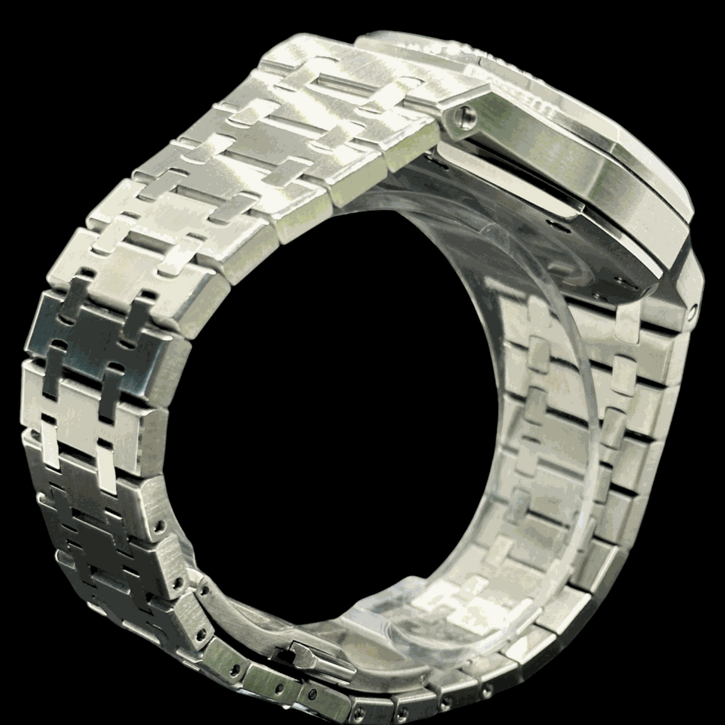 Seiko Mod Royal Oak aka SeikOak Silver Watch case and Bracelet - Modtime CreationsE