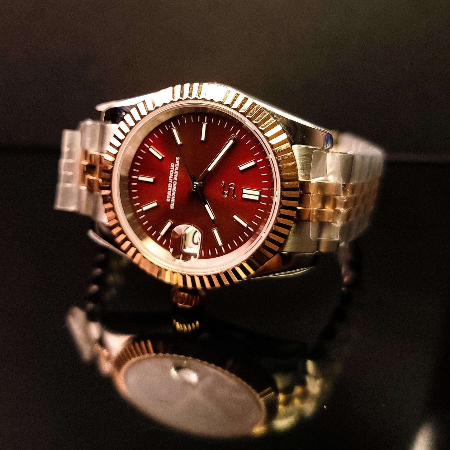 Seiko Mod SeikoJust Wine Dial Two - Tone - Modtime - MODTIME