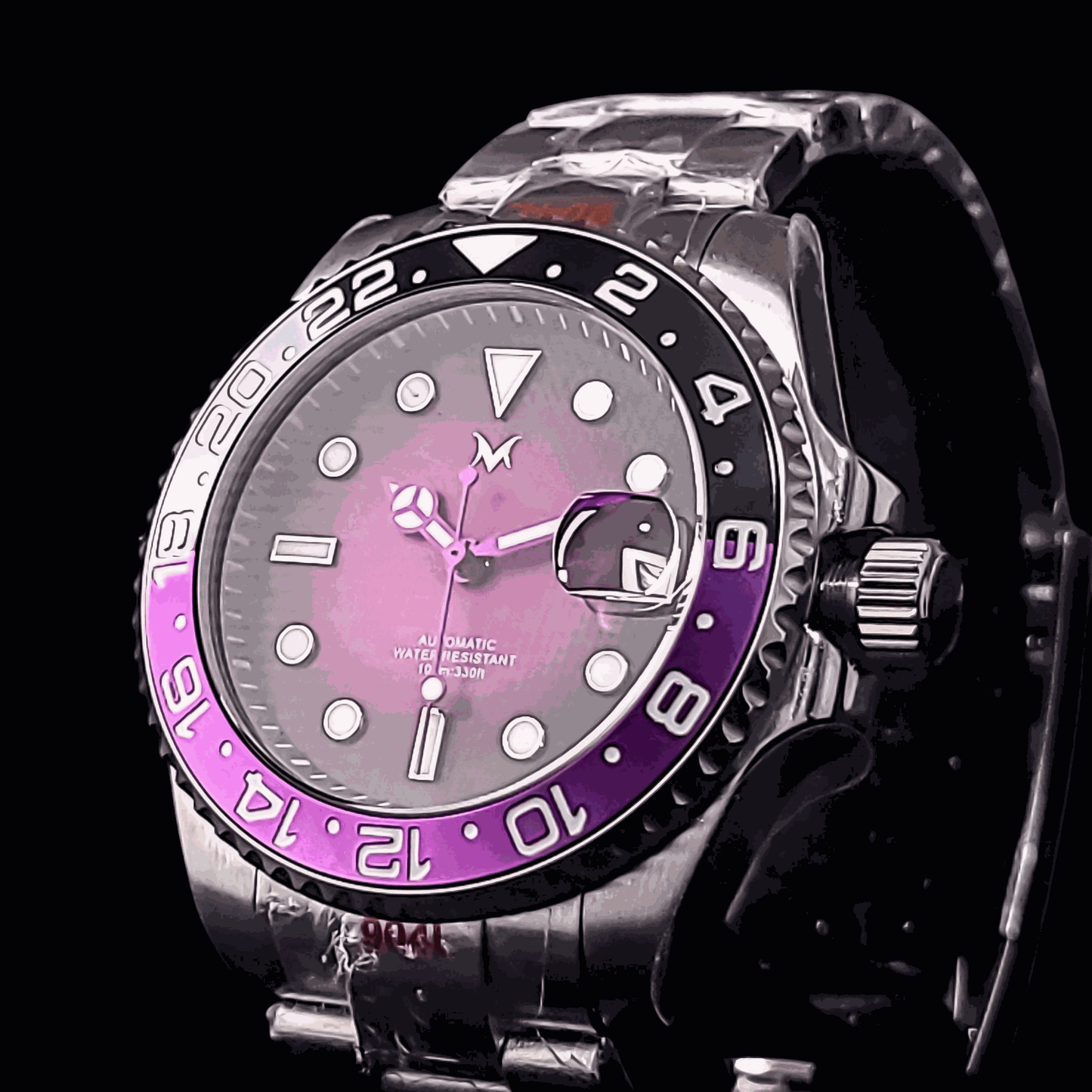 Seiko Mod Submariner aka Seikomariner " Joker " Series - Fuchsia Purple Dial - Modtime Creations