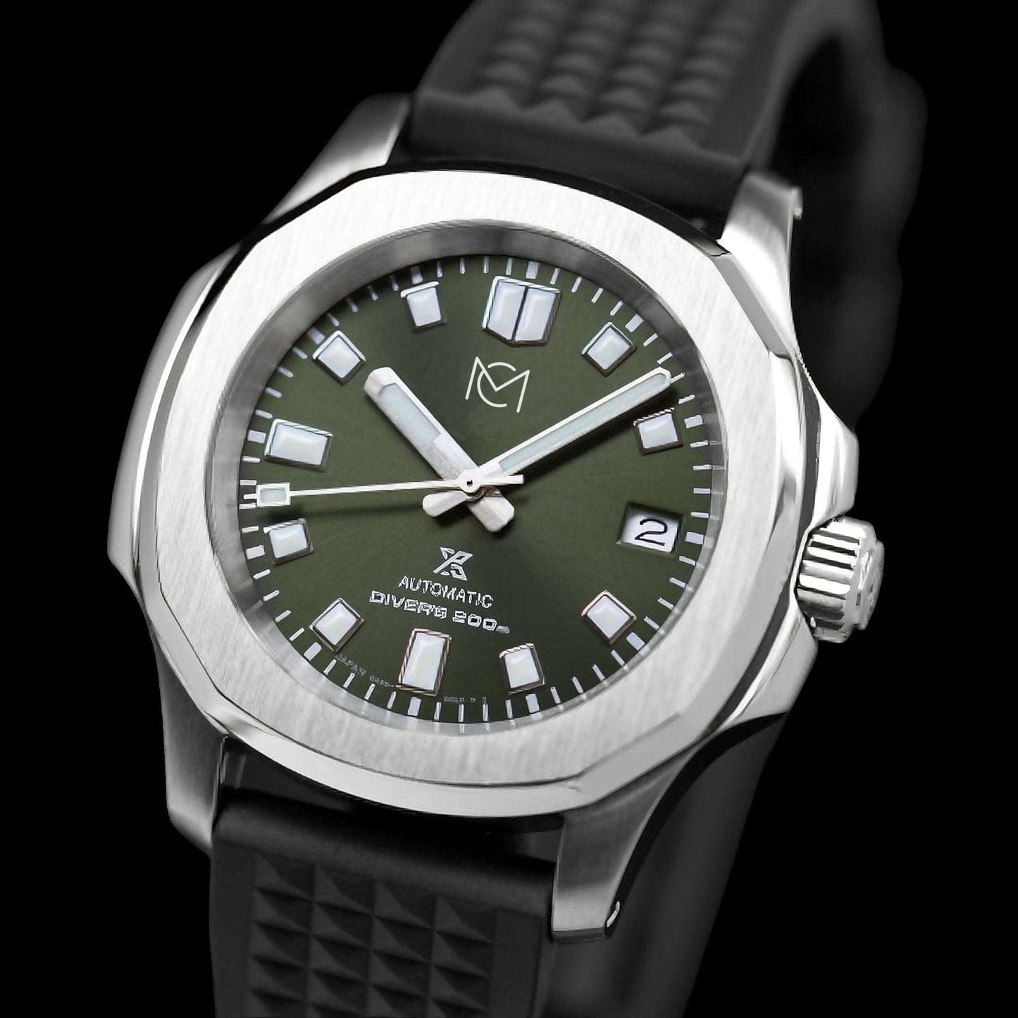 Seiko Mod Aquanaut Nautilus luxury watch with rubber bracelet and NH35 automatic movement by Modtime Creations