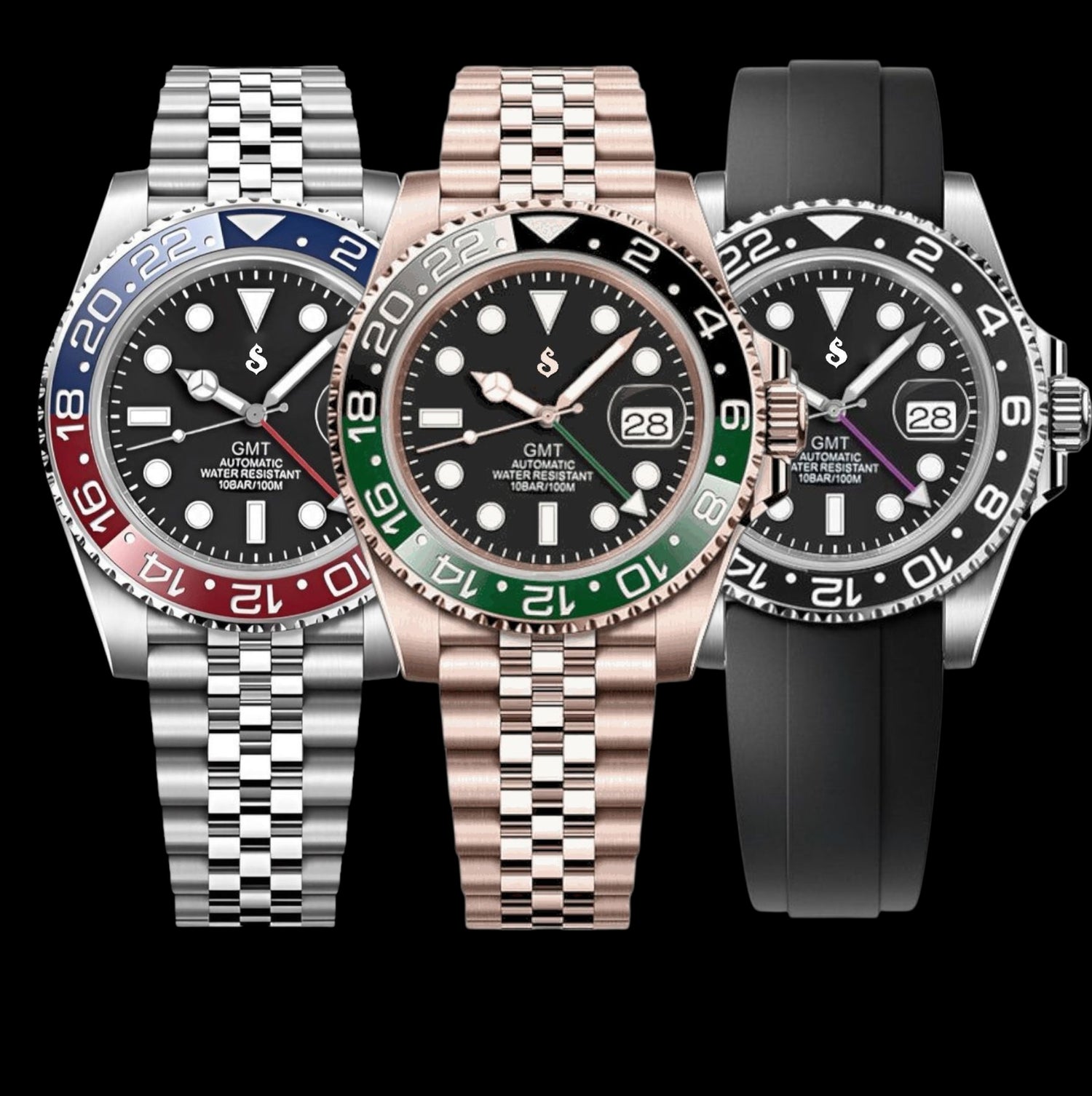 Seiko mod watches Handcrafted Custom GMT Limited Series - Timeless - MODTIME