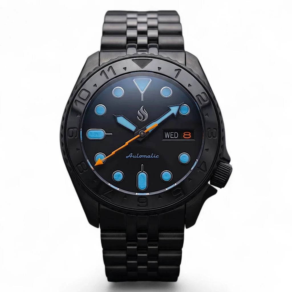 42MM SKX Stealth "Blue Orange" Diver Mod Watch - Modtime Creations