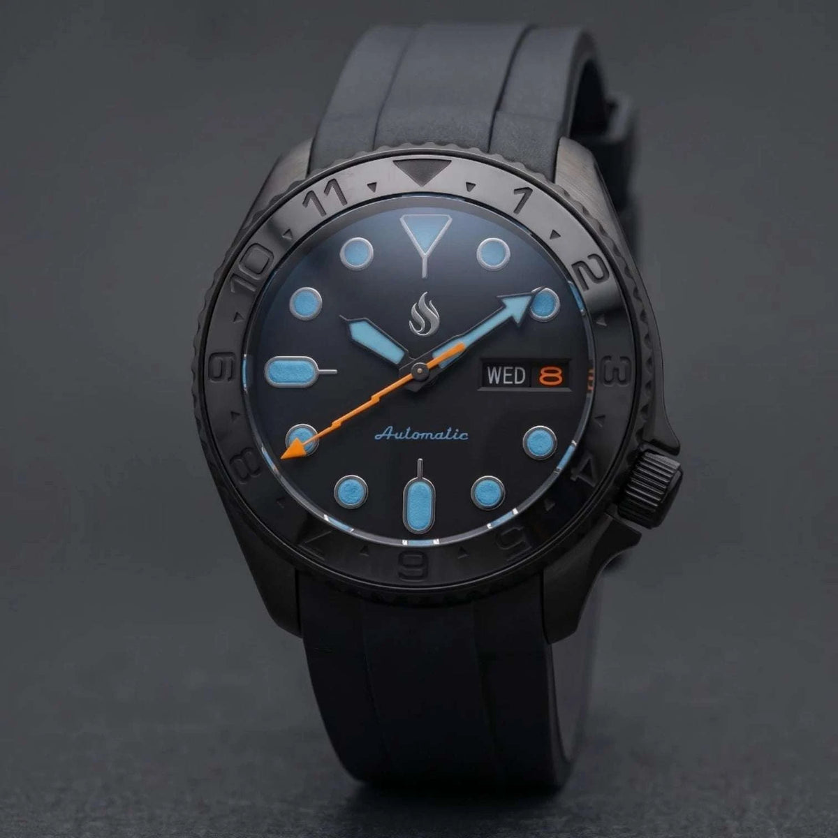42MM SKX Stealth "Blue Orange" Diver Mod Watch - Modtime Creations