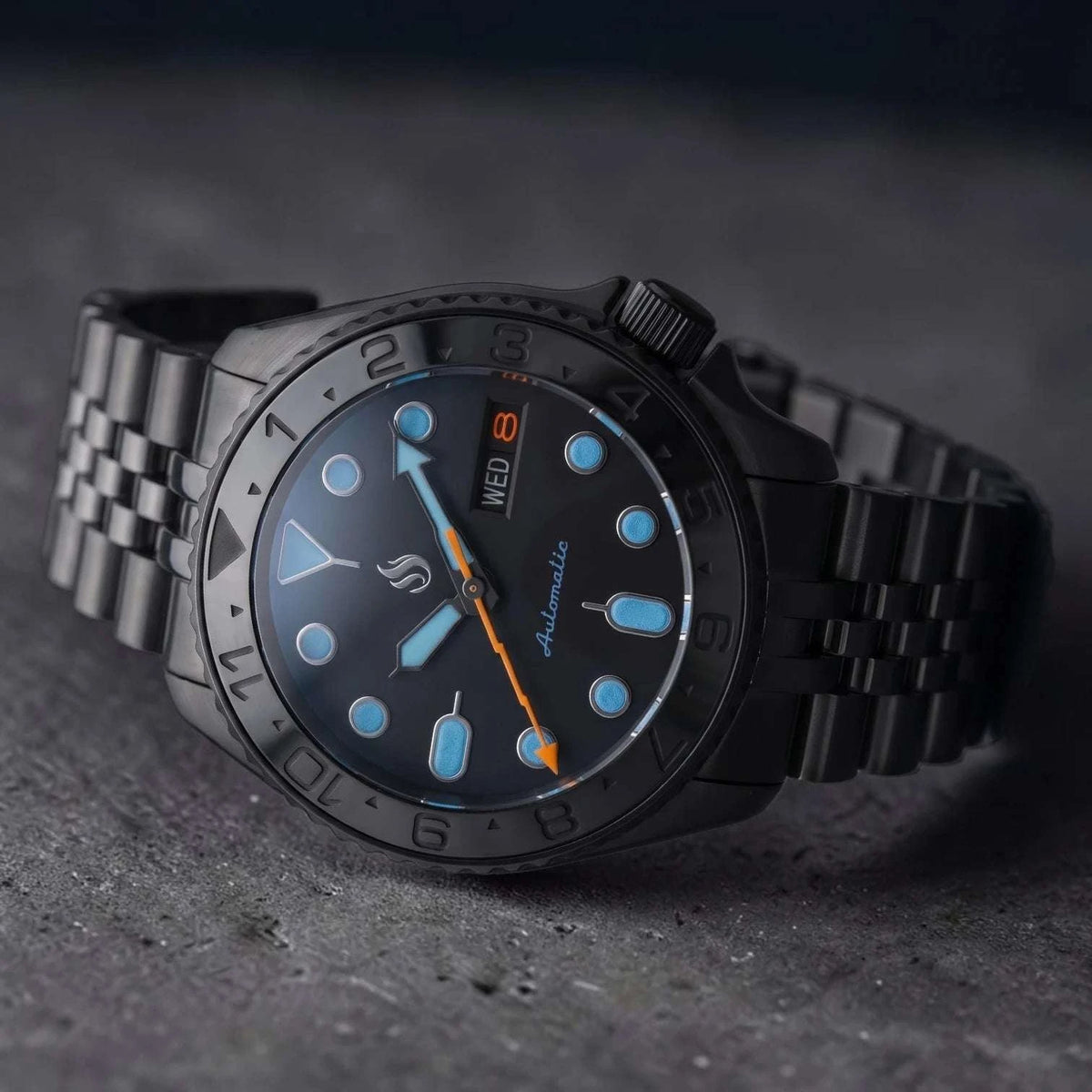42MM SKX Stealth "Blue Orange" Diver Mod Watch - Modtime Creations