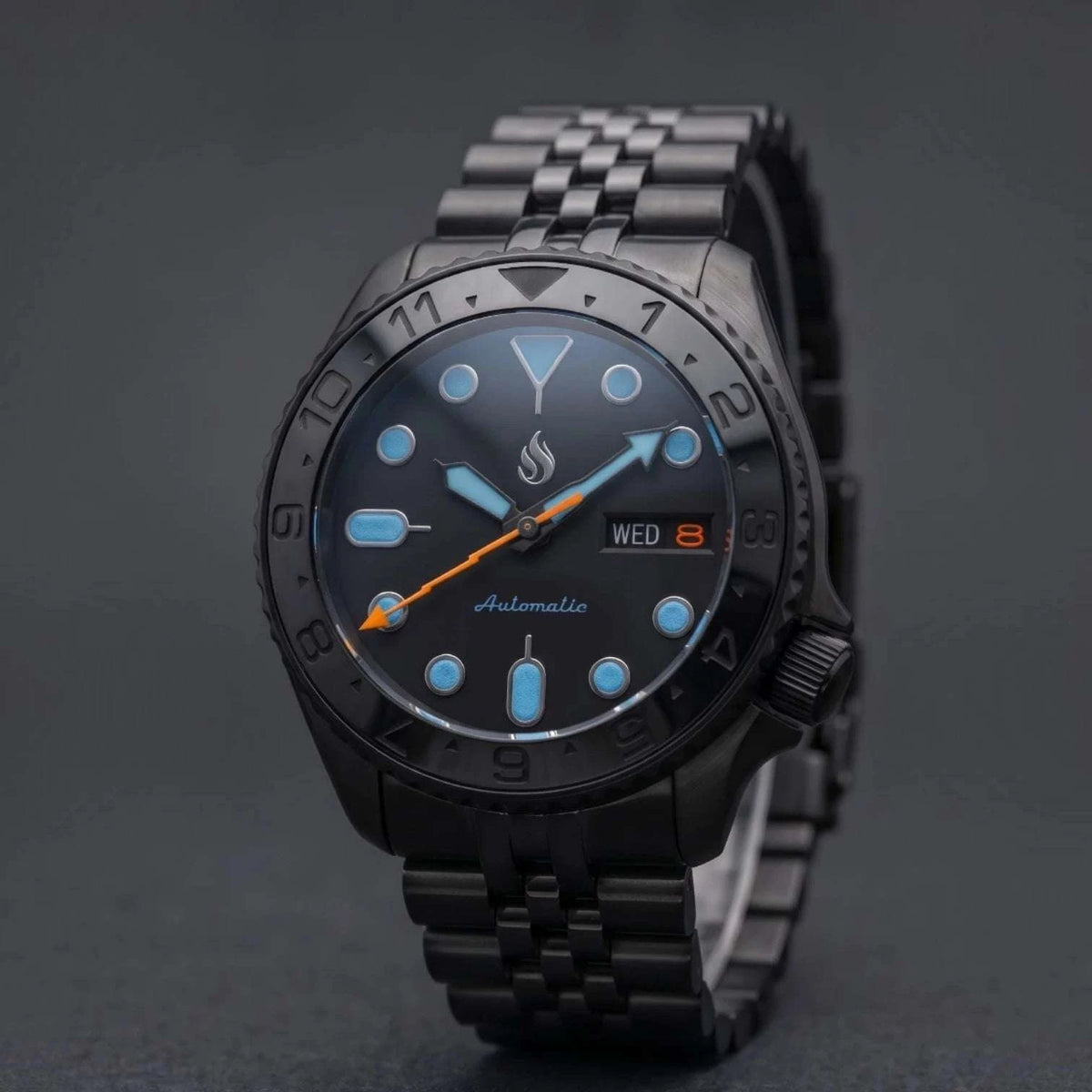 42MM SKX Stealth "Blue Orange" Diver Mod Watch - Modtime Creations