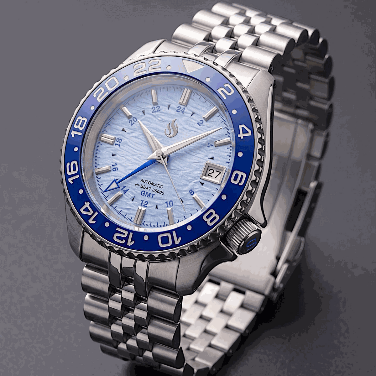 SeikGMT GS Dial "Tiff Blue Dark Blue Bezel Fusion" Mod Watch - Modtime Creations