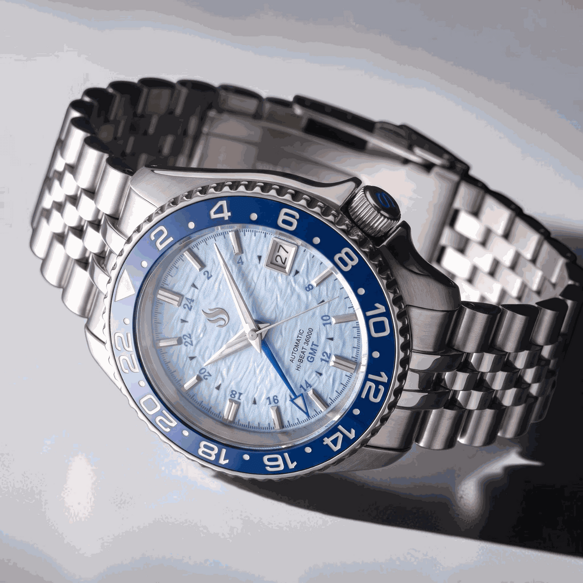 SeikGMT GS Dial "Tiff Blue Dark Blue Bezel Fusion" Mod Watch - Modtime Creations