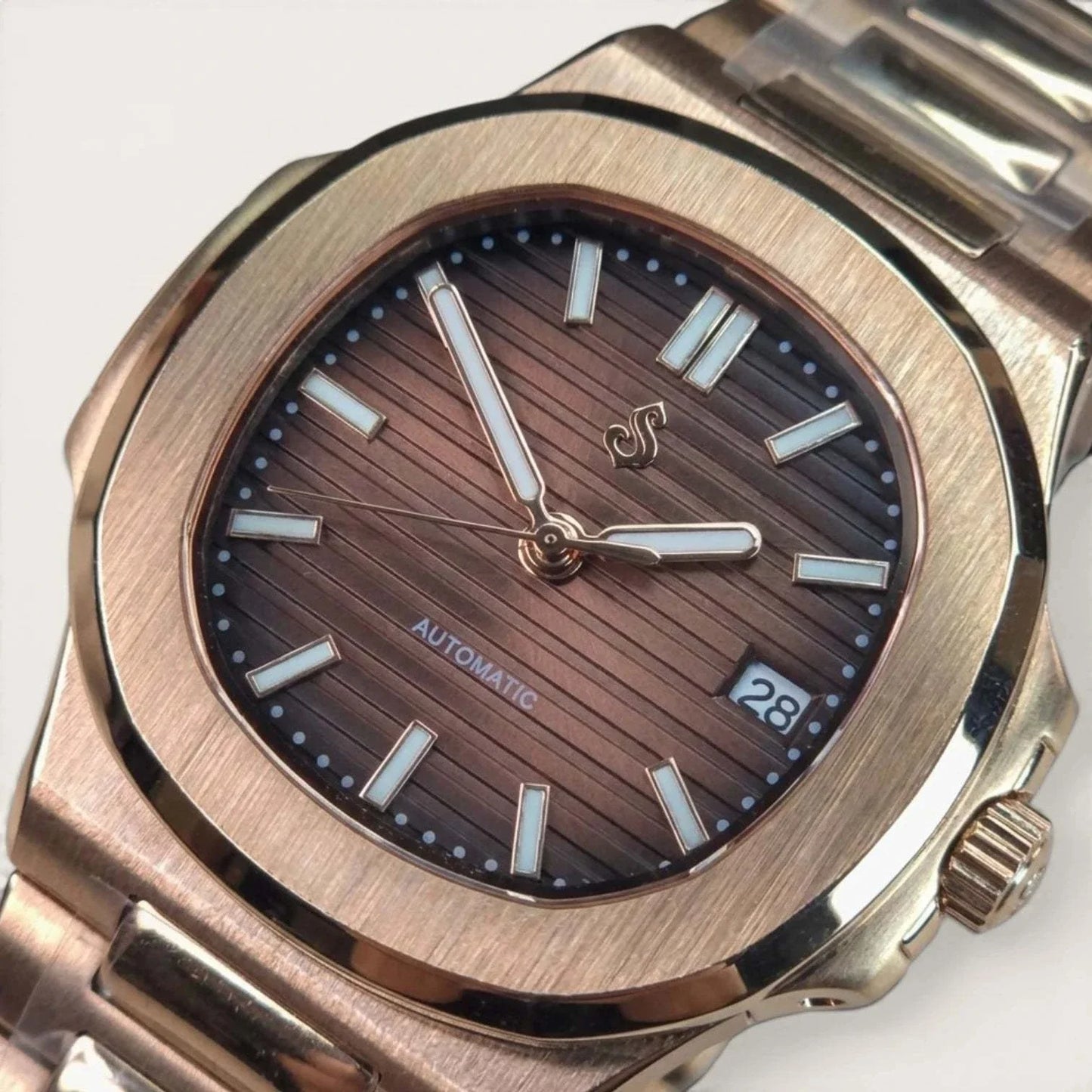 Seiko Mod Nautilus Series Stainless Steel watch with NH35 automatic movement and sapphire crystal by Modtime Creations