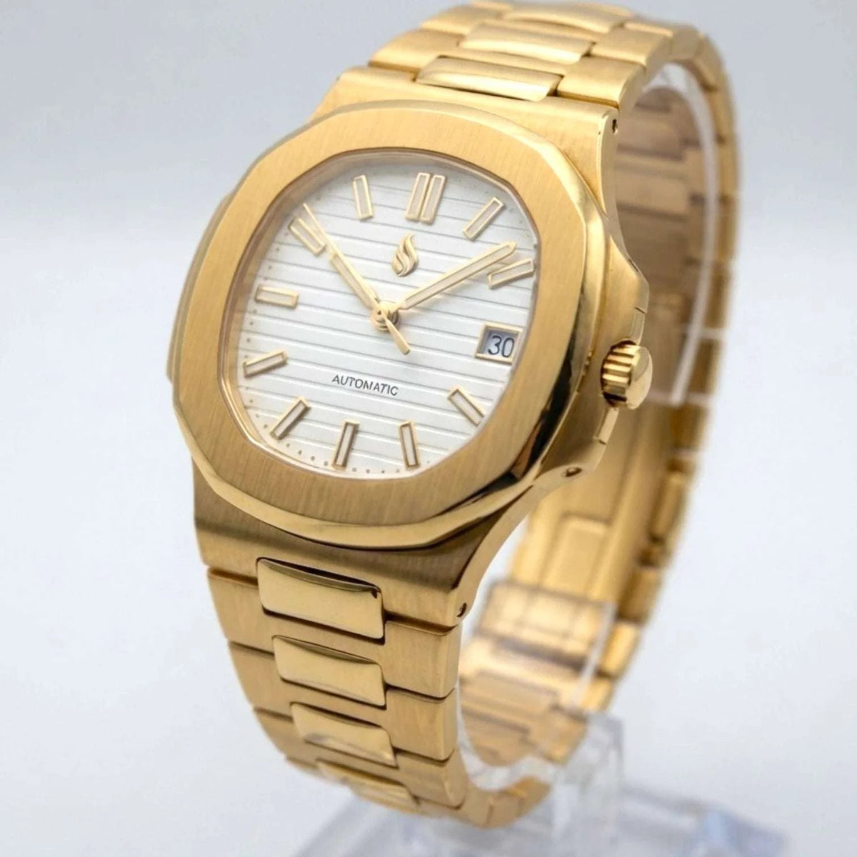 Seiko Mod Nautilus Series Stainless Steel watch with NH35 automatic movement and sapphire crystal by Modtime Creations