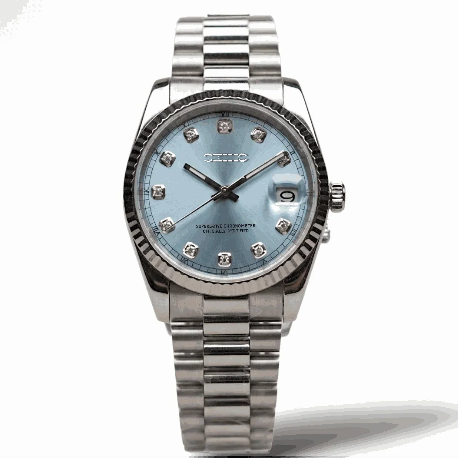 SEIKO MOD WATCHES DATEJUST TIFFANY BLUE GEM DIAL AT MODTIME CREATIONS 