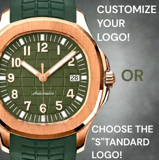 Seiko Mod Aquanaut Watch Rose Gold Olive Green Dial - Modtime Creations
