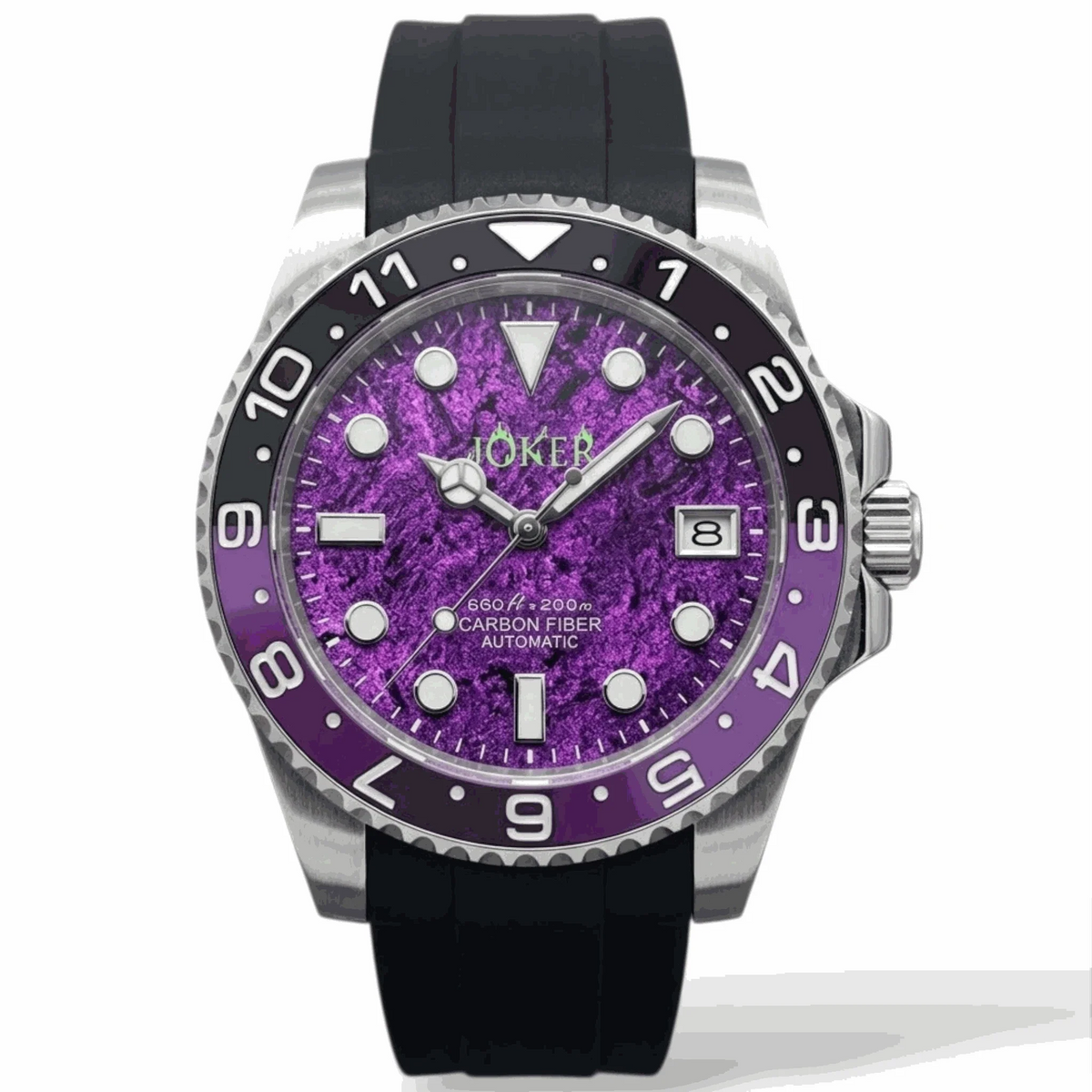 Seiko Mod Carbon Fiber Submariner Purple "Joker" built by MODTIME CREATIONS 