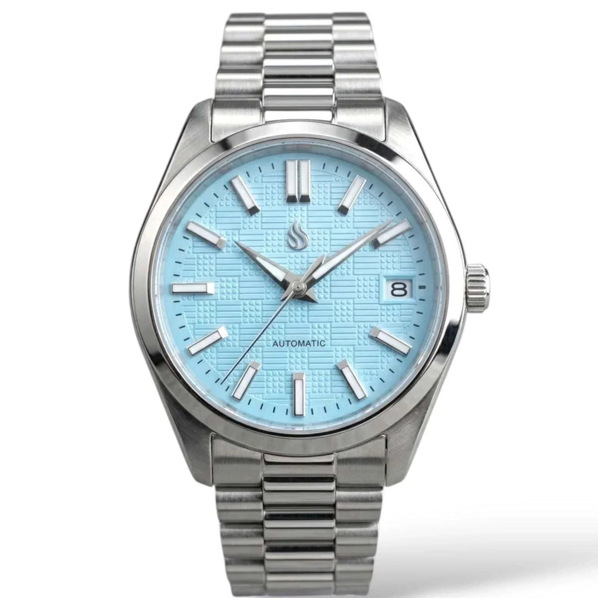 Seiko Mod DateJust Case with a IWC Tiffany Blue Dial Fusion Mod Watch built by Modtime Creations 