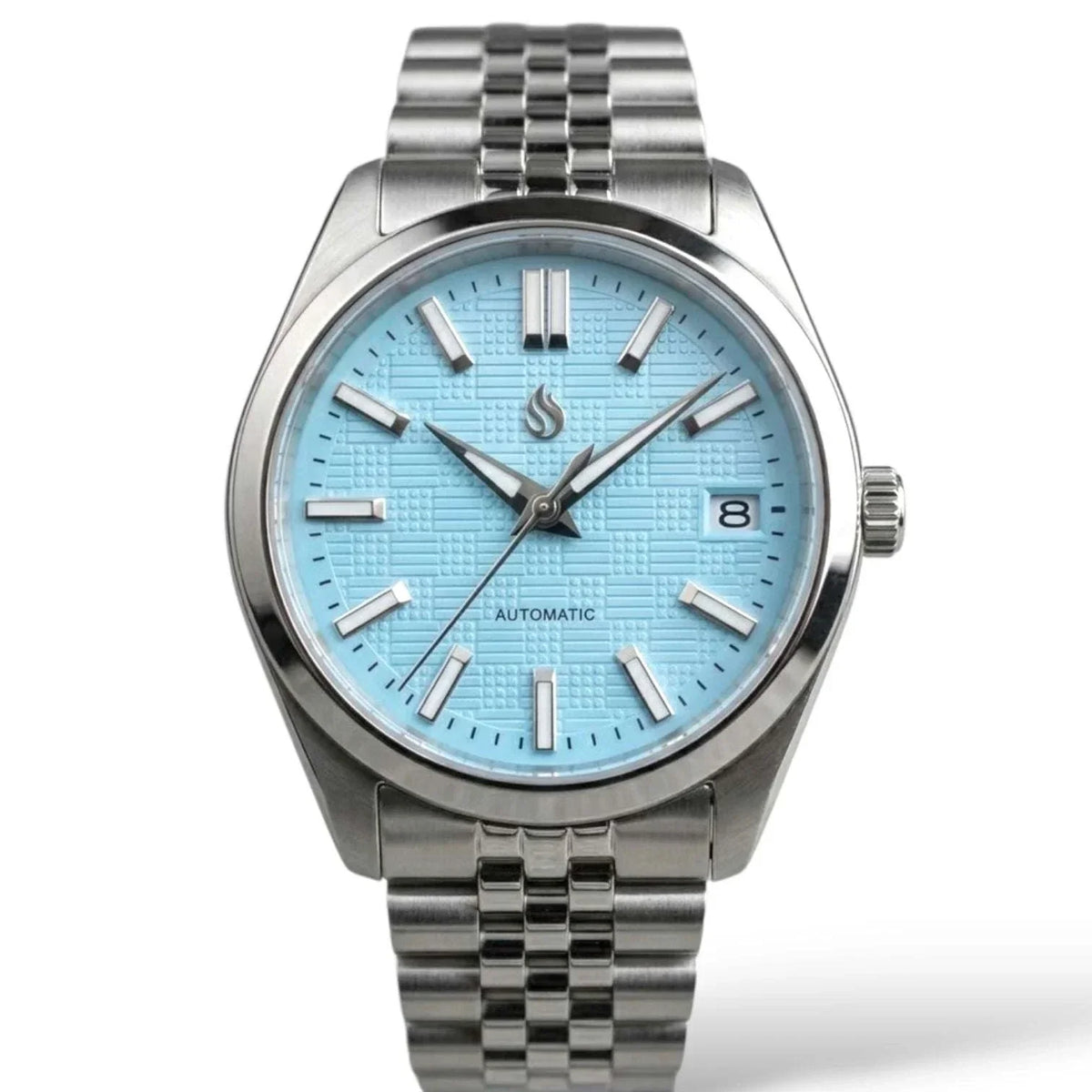 Seiko Mod DateJust Case with a IWC Tiffany Blue Dial Fusion Mod Watch built by Modtime Creations 
