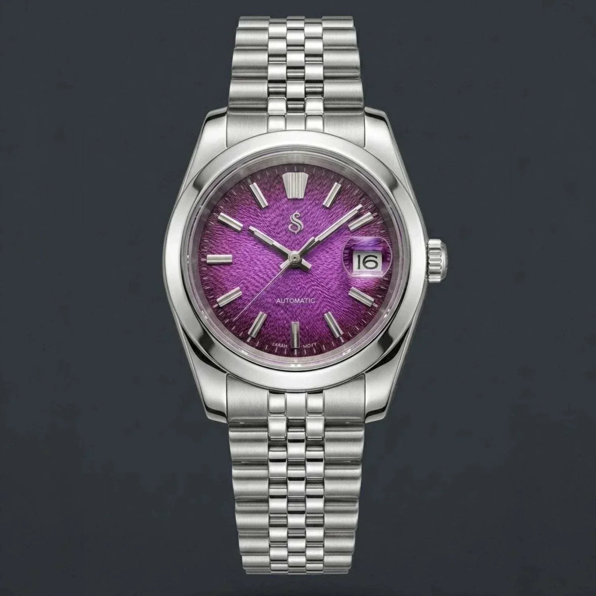 Seiko Mod Datejust purple Textured Dial by Modtime Creations 