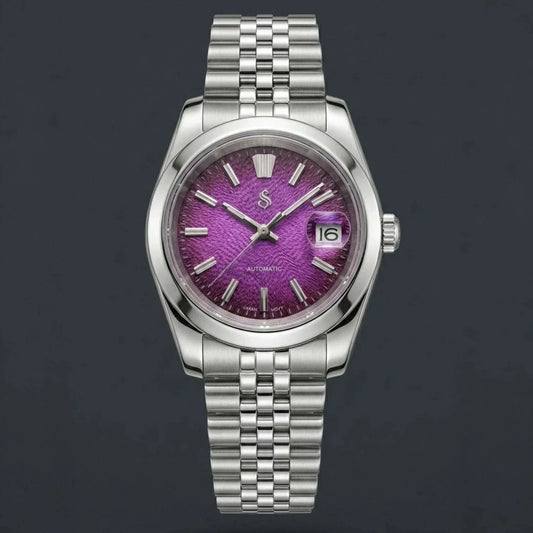 Seiko Mod Datejust purple Textured Dial by Modtime Creations 