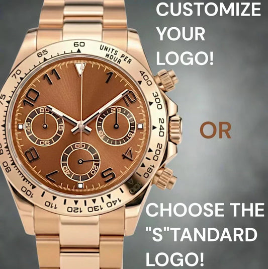 Seiko Mod Daytona rose gold case with chocolate bronze dial luxury chronograph watch at Modtime Creations