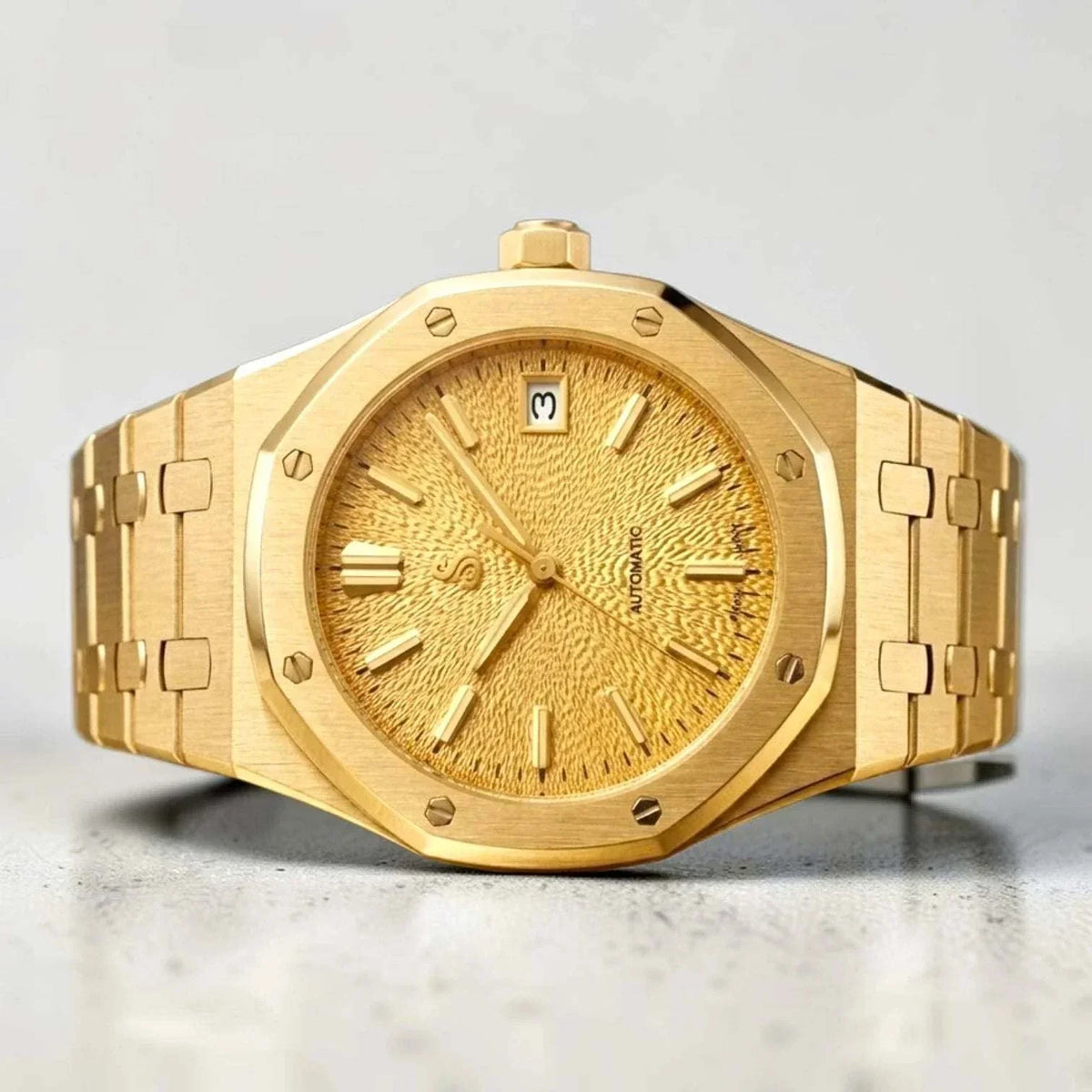 Seiko Mod - Royal Oak Textured Gold Grand Seiko GS Dial | Modtime Creations