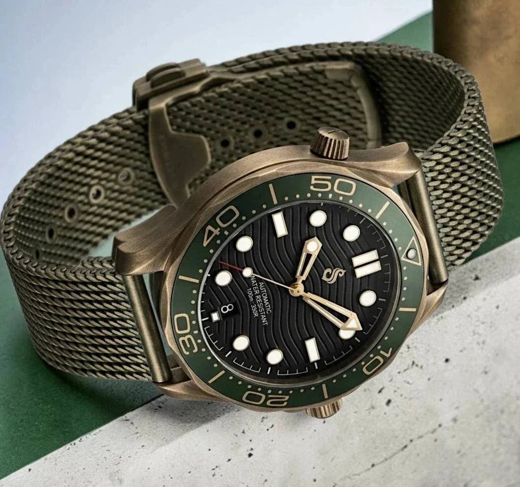 Seiko Mod SeaMaster Bond 007 Black Dial Vintage Watch: Modtime Creations