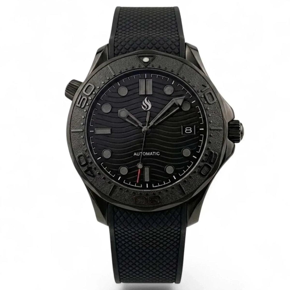Seiko Mod Watch Seamaster 300 Stealth Black Dial and Bezel built by Modtime Creations
