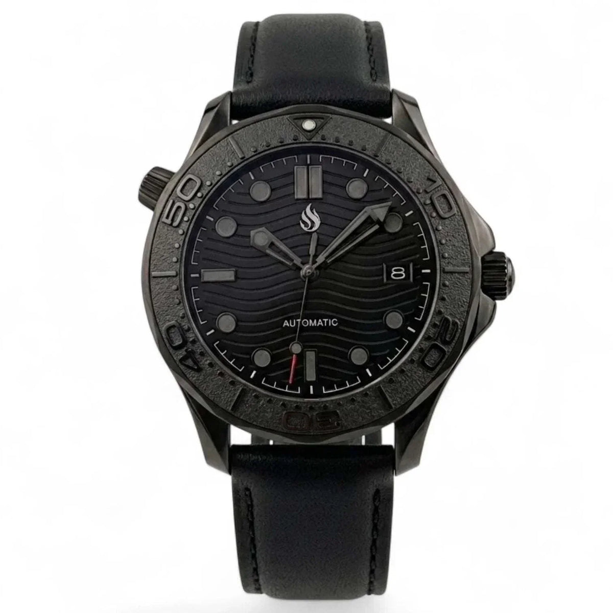 Seiko Seamaster 300 Stealth Black Dial and Bezel Mod Watch built by Modtime Creations