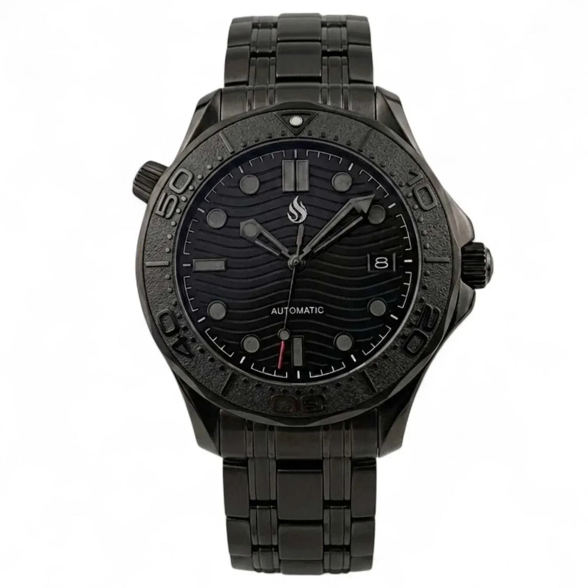 Seiko Mod Watch Seamaster 300 Stealth Black Dial and Bezel built by Modtime Creations