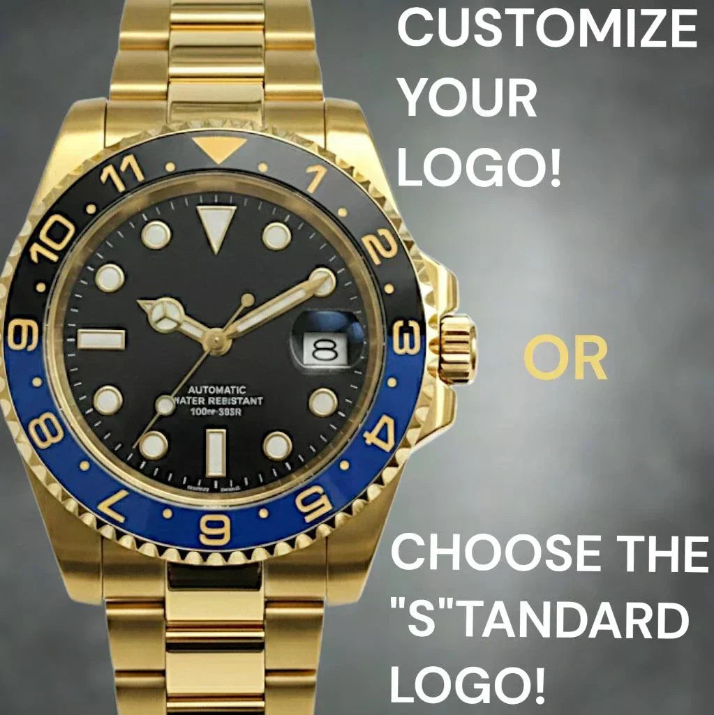 Seiko Mod Submariner "Batman" Blue Black Diver watch with sapphire crystal and NH35 automatic movement