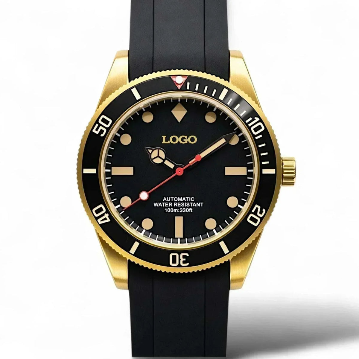 Seiko Mod Submariner Diver Black & Gold Vintage - Modtime Creations