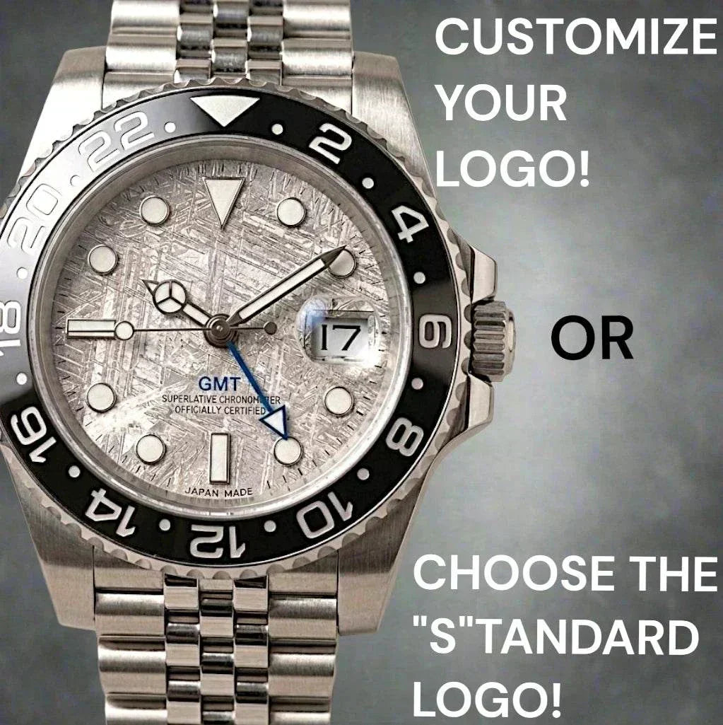 Seiko Mod Submariner Grey Carbon Fiber Diver Black GMT - Modtime Luxury Watch
