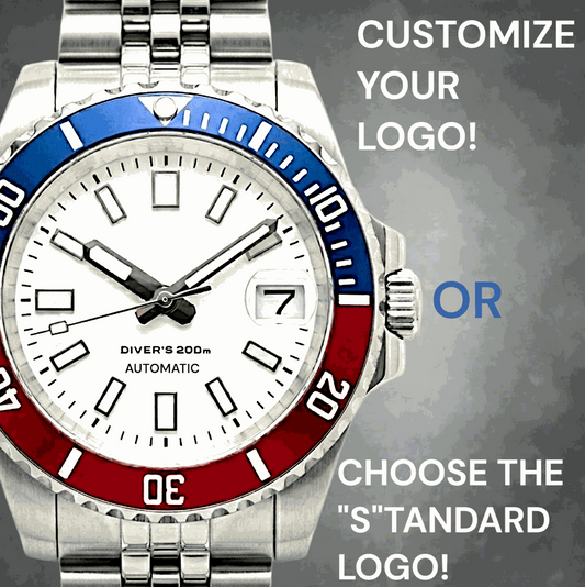 Seiko Mod Submariner Homage "Red Blue Superman"stainless steel bracelet and ceramic bezel by Modtime