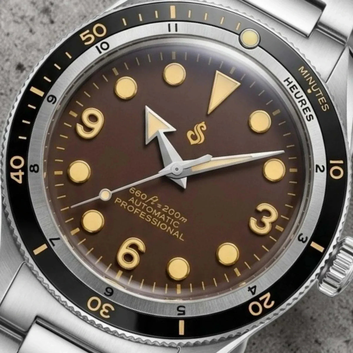 Seiko Mod Watch 40 mm Vintage Brown Dial Diver Series - Modtime creations