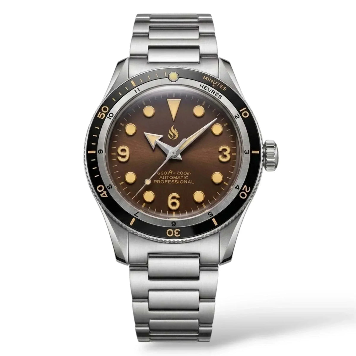 Seiko Mod Watch 40 mm Vintage Brown Dial Diver Series - Modtime creations